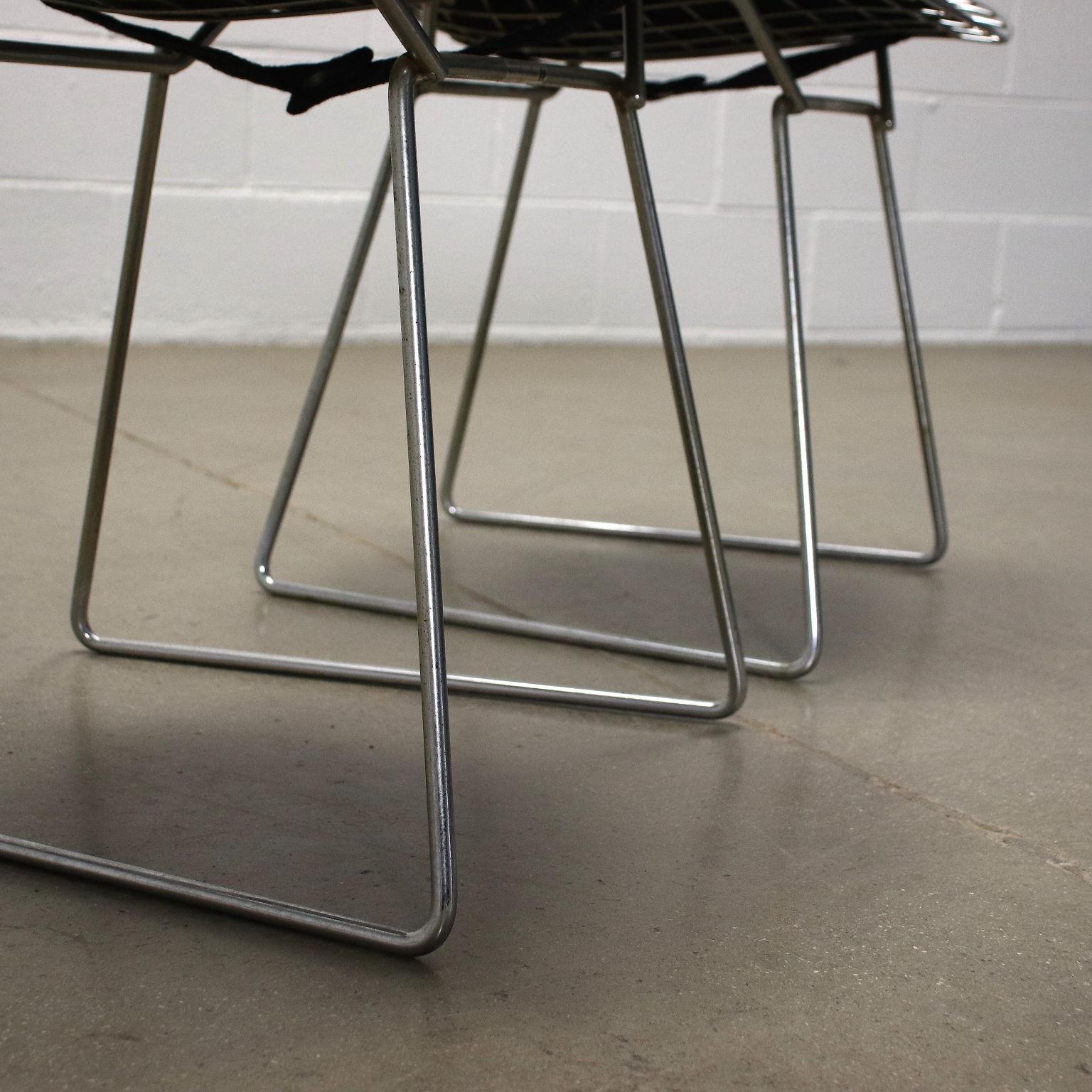 Group of 4 Chairs by Knoll Chromed Metal Fabric USA, 1960s-1970s In Good Condition In Milano, IT