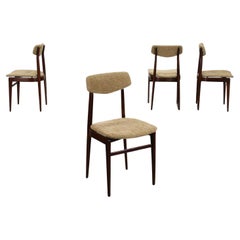 Group of 4 Chairs Foam Fabric Beech, Italy, 1960s