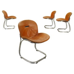 Group of 4 Chairs Rima Sabrina Leather Italy 1960s