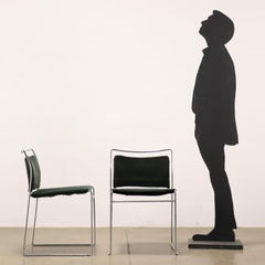 Group of 4 Chairs Simon Gavina Tulu Fabric, Italy, 1970s