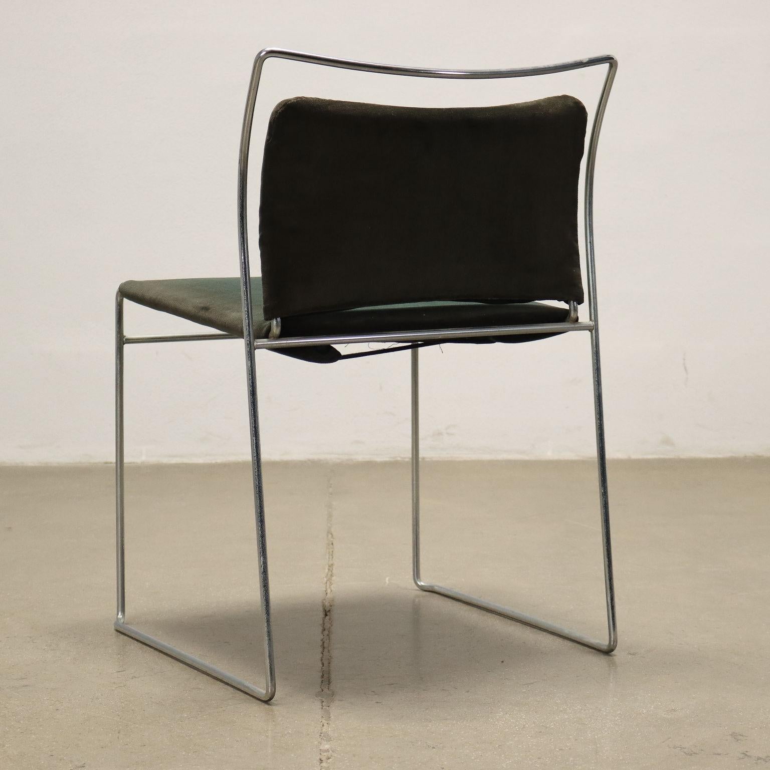 Groupe de 4 chaises Simon Gavina Tulu Fabric, Italie, 1970 en vente 1