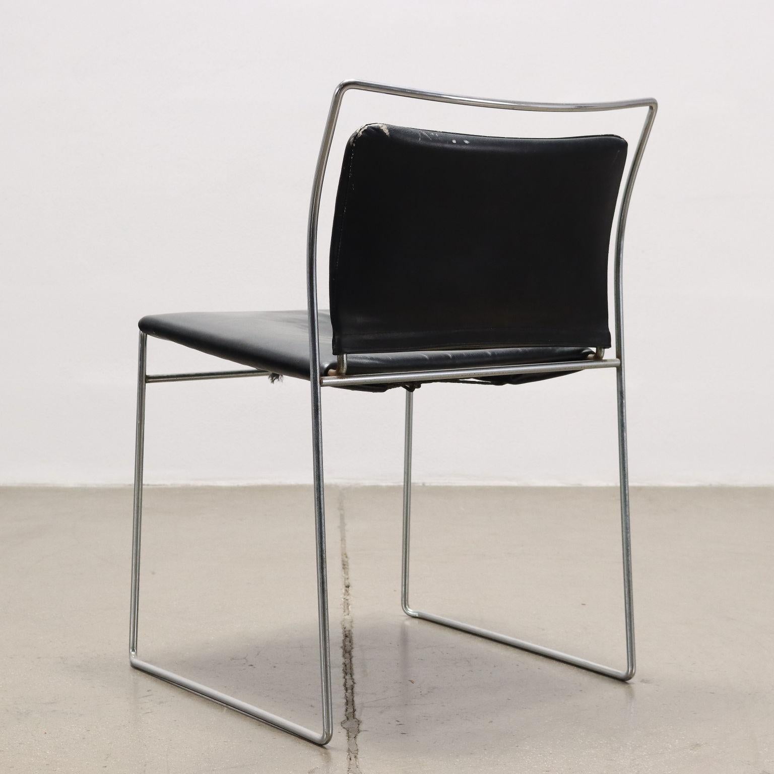 Group of 4 Chairs Simon Gavina Tulu Leather, Italy, 1960s-1970s For Sale 2
