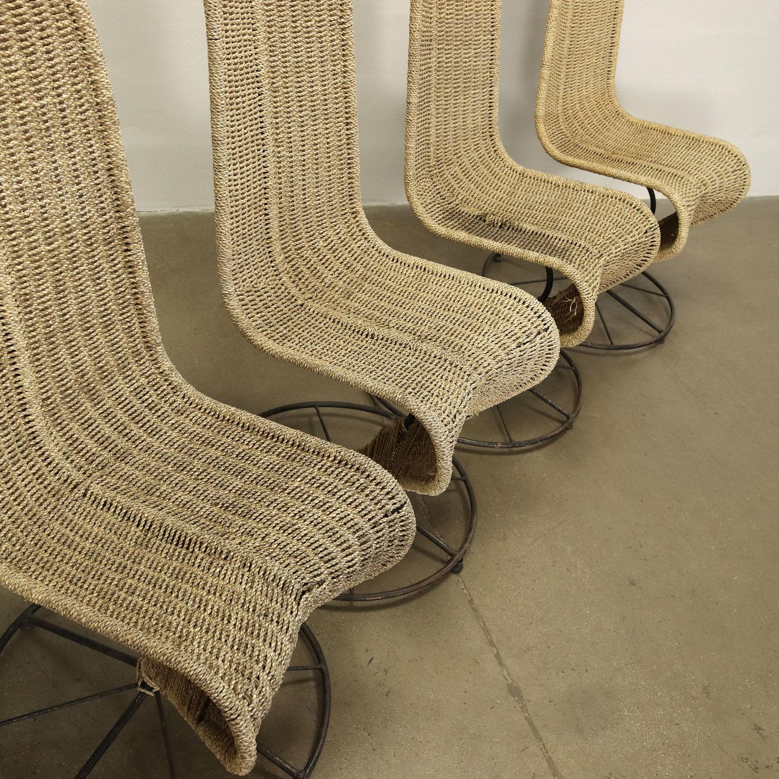 Group of 4 Most 'S' Chairs Rope, 1970s In Good Condition In Milano, IT