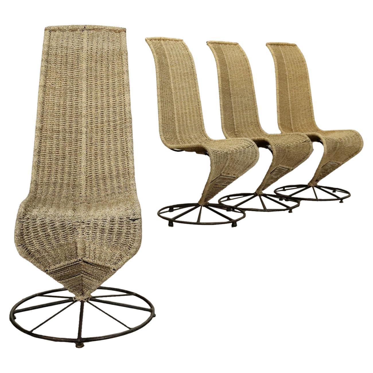 Group of 4 Most 'S' Chairs Rope, 1970s