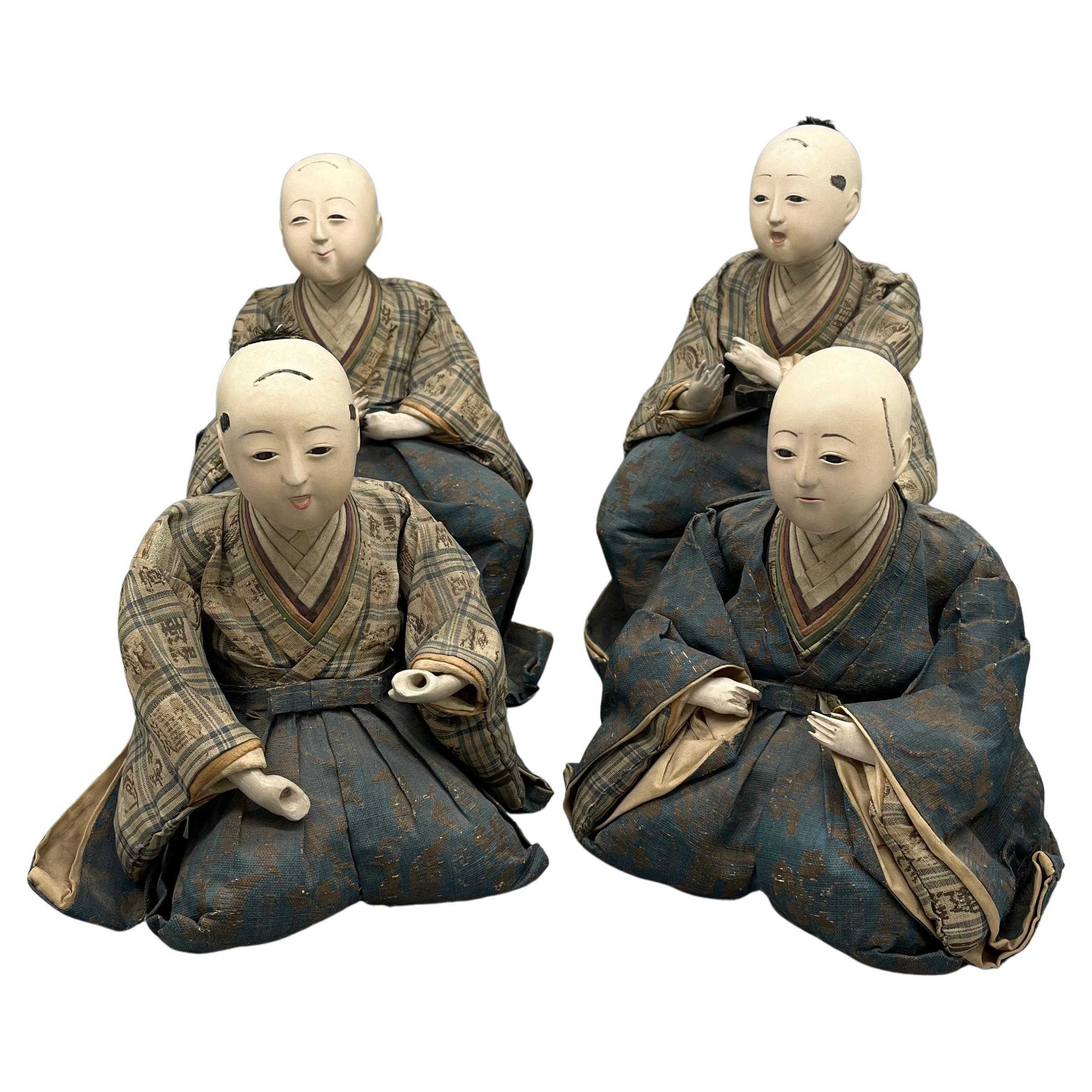 Group of 4 Musicians, Japan Antique, Meiji Period around 1880