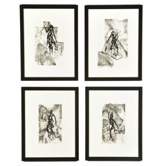 Group of 4 Original Art by King D. Brock