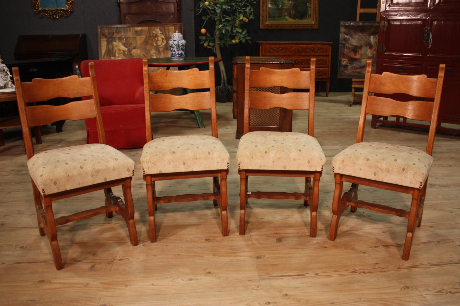 Group of 4 Rustic Northern European Chairs, 20th Century For Sale 7