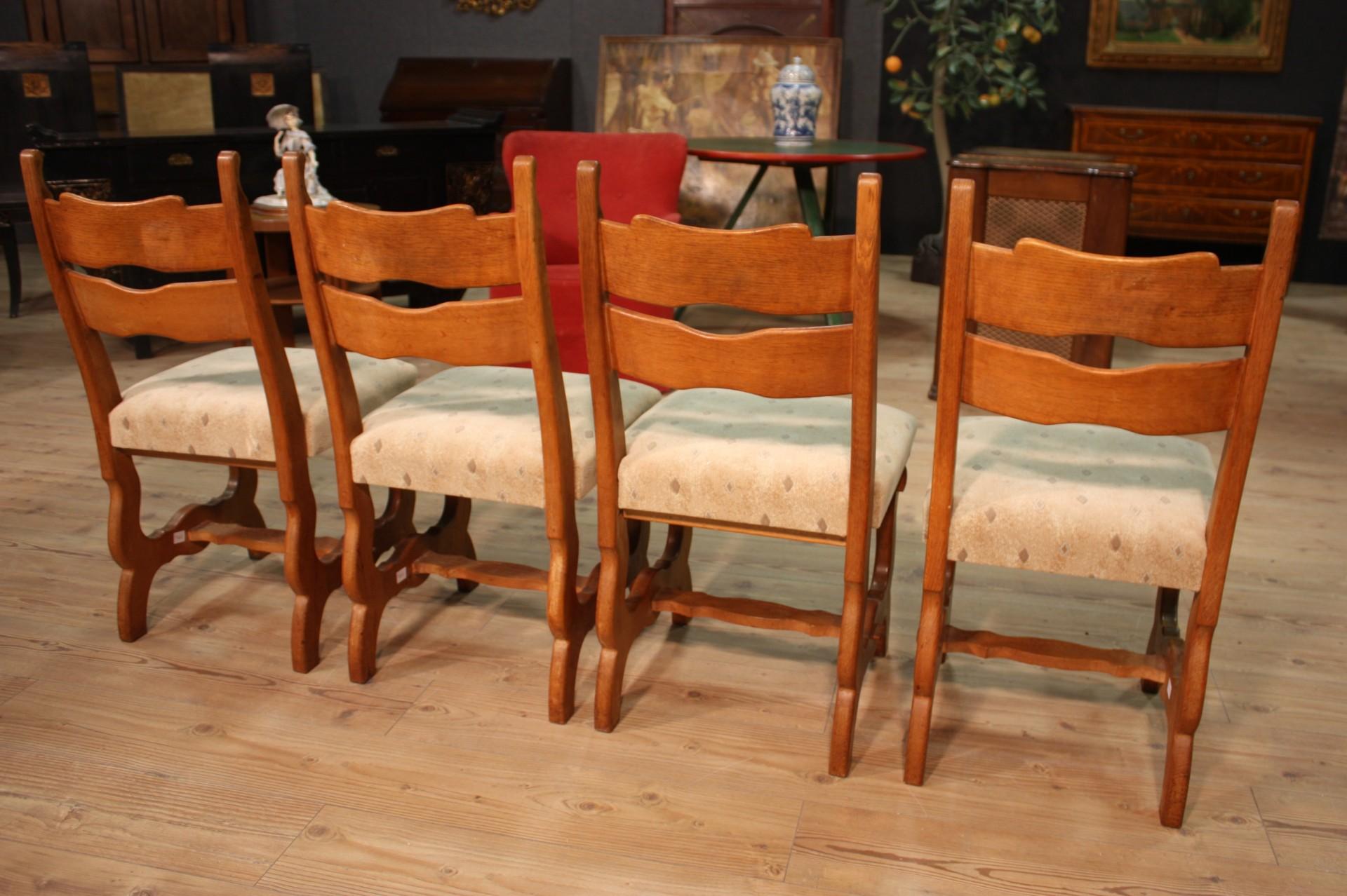Group of 4 Rustic Northern European Chairs, 20th Century For Sale 2