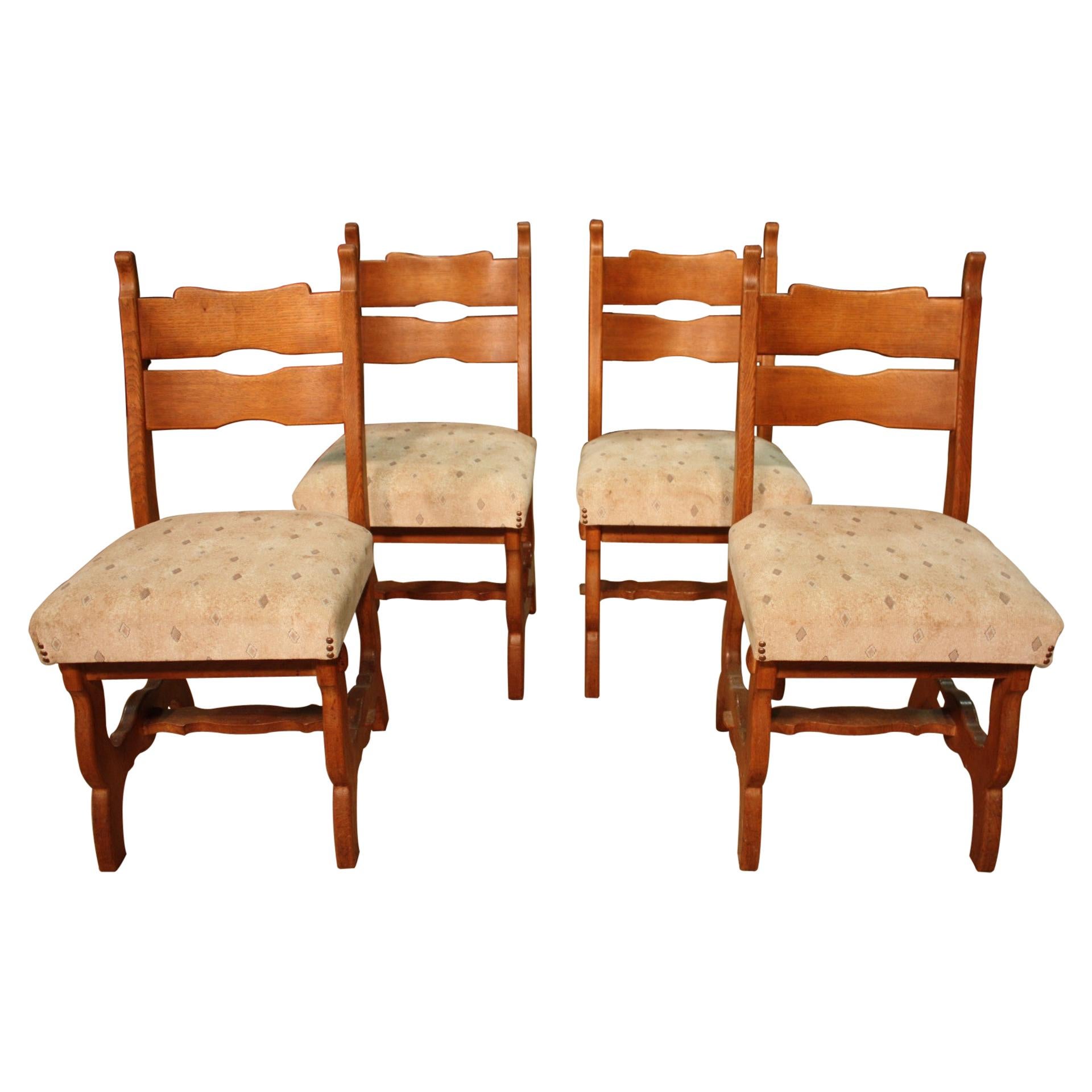 Group of 4 Rustic Northern European Chairs, 20th Century For Sale