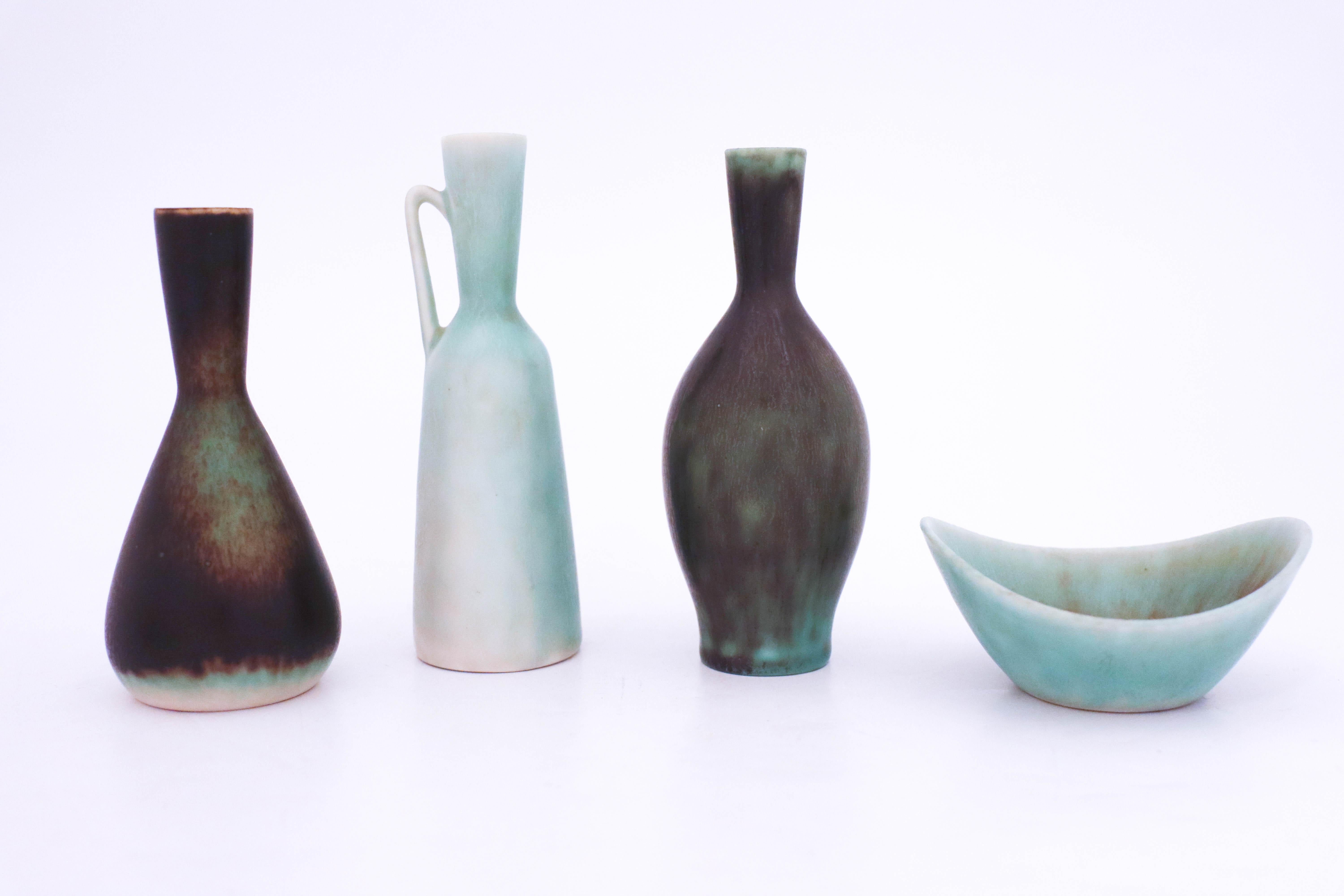 Scandinavian Modern Group of 4 Stoneware Vases, Carl-Harry Stålhane, Rörstrand, 1950s