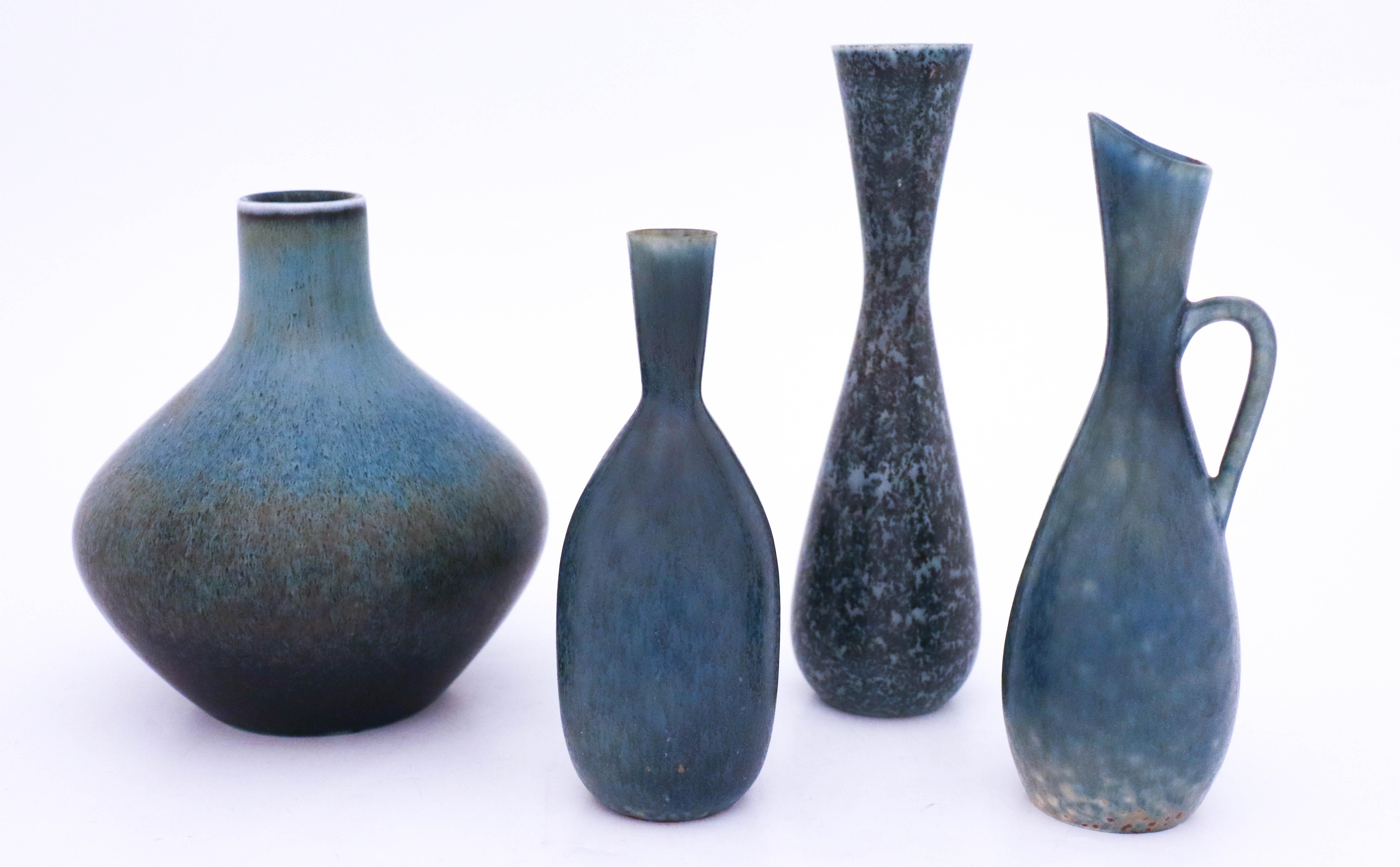 Swedish Group of 4 Stoneware Vases, Carl-Harry Stålhane, Rörstrand, 1950s