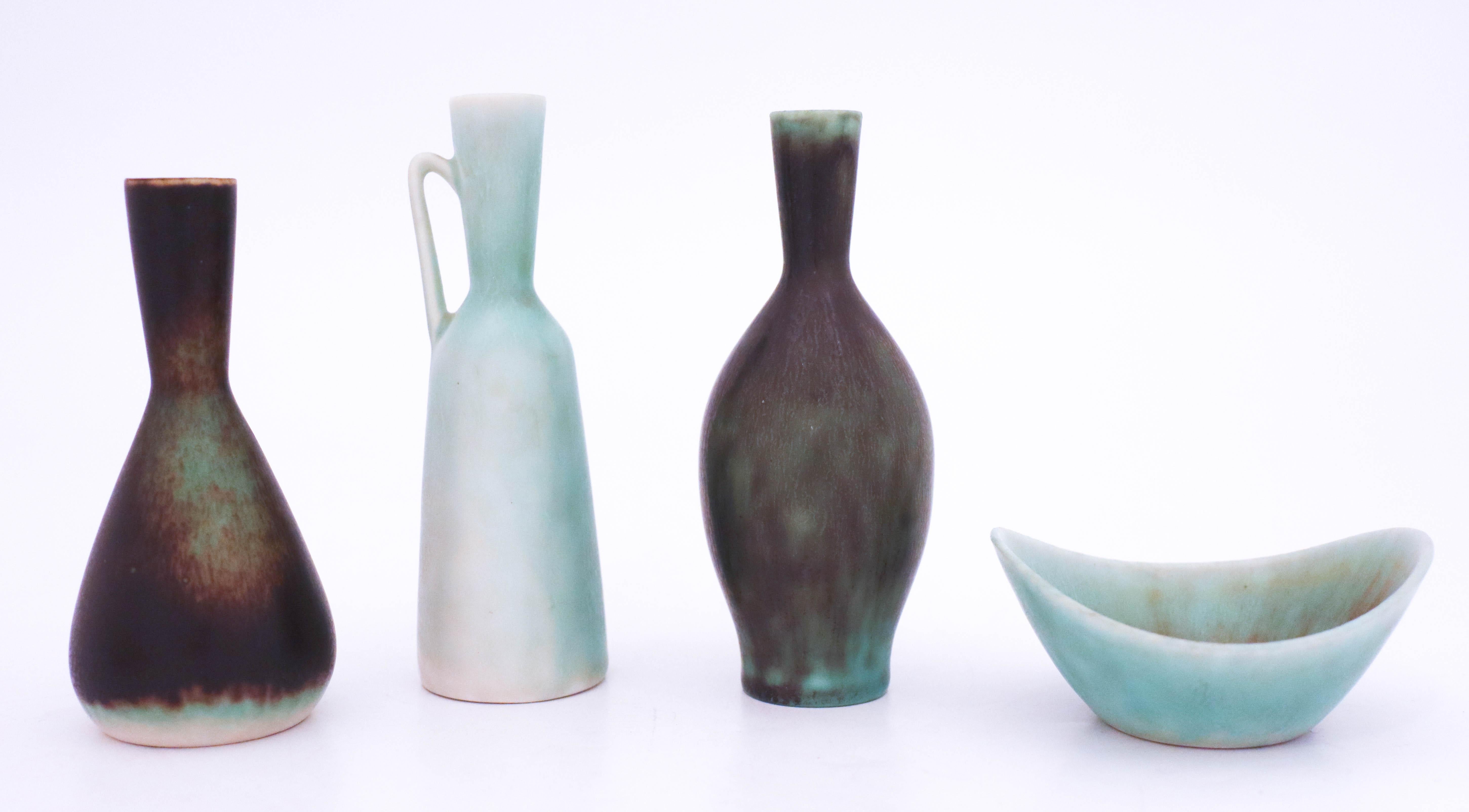 Swedish Group of 4 Stoneware Vases, Carl-Harry Stålhane, Rörstrand, 1950s