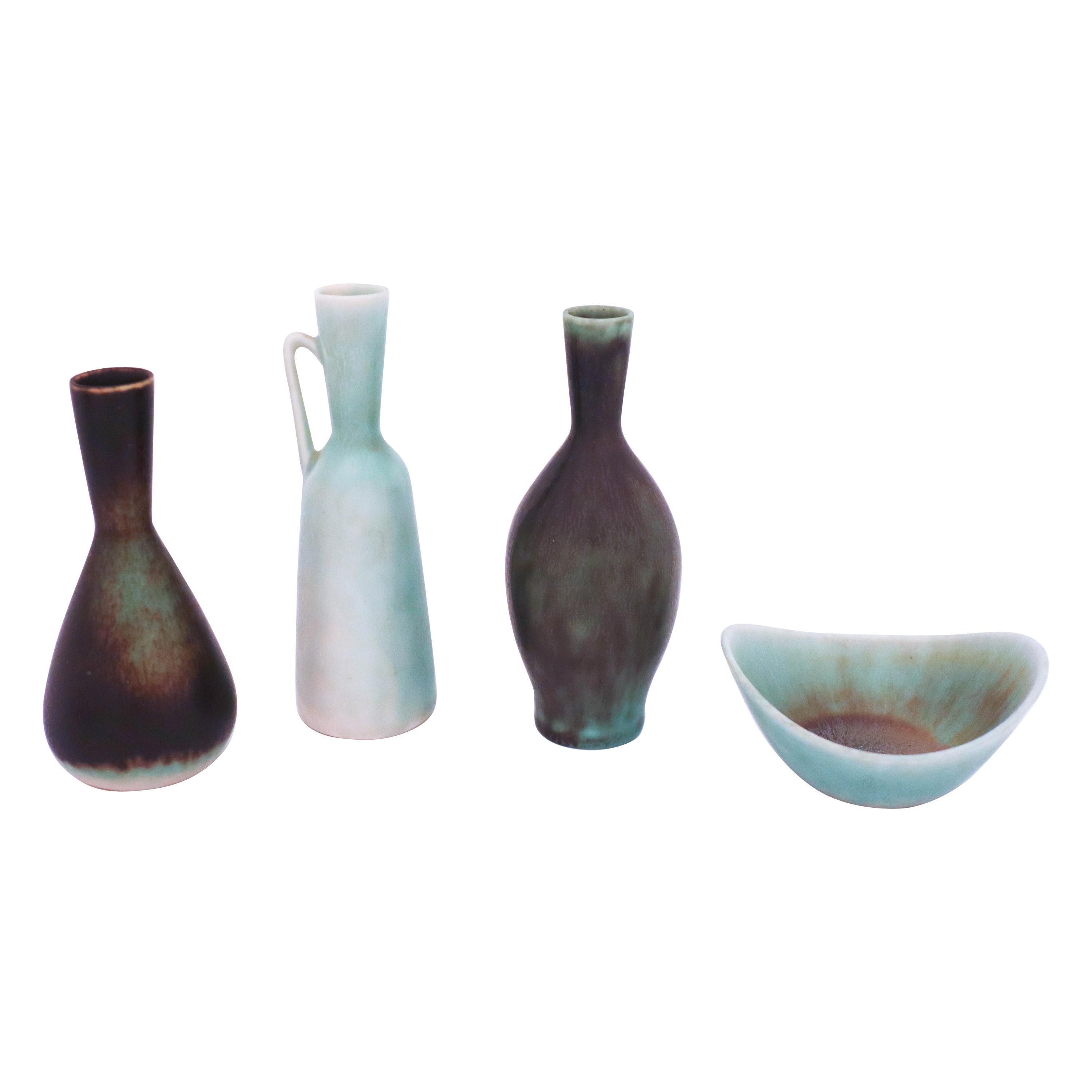 Group of 4 Stoneware Vases, Carl-Harry Stålhane, Rörstrand, 1950s