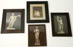 Groupe de 4 gravures classiques encadrées du tournant du siècle