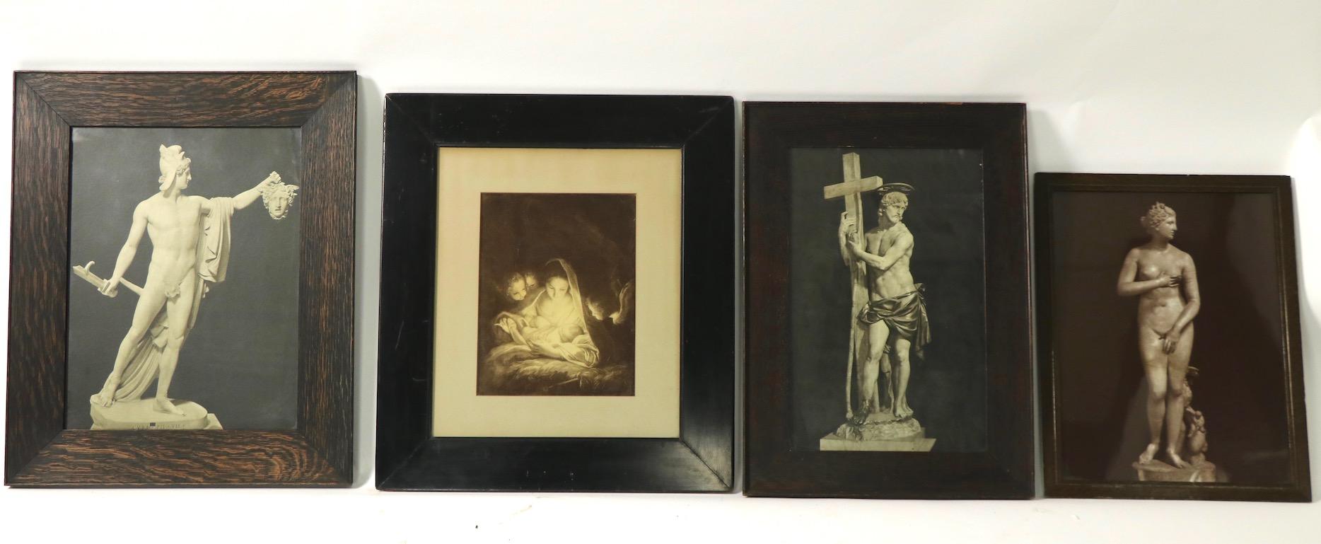 20th Century Group of 4 Turn of The Century Framed Classical Prints For Sale