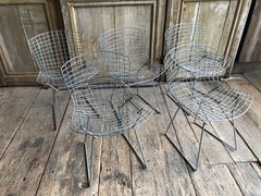 Group of 5 Bertoia Side Chairs in Chrome