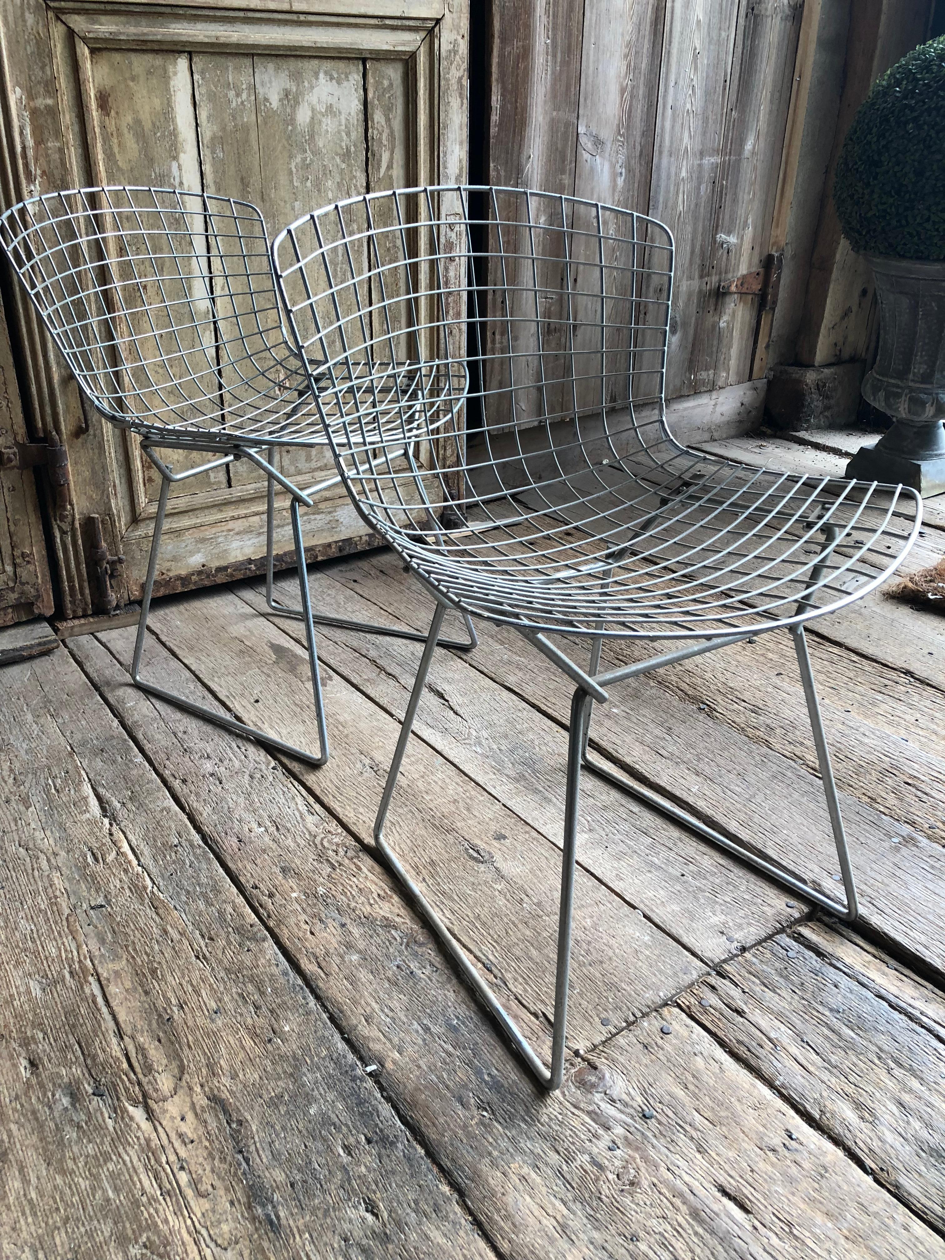 American Group of 5 Bertoia Side Chairs in Chrome