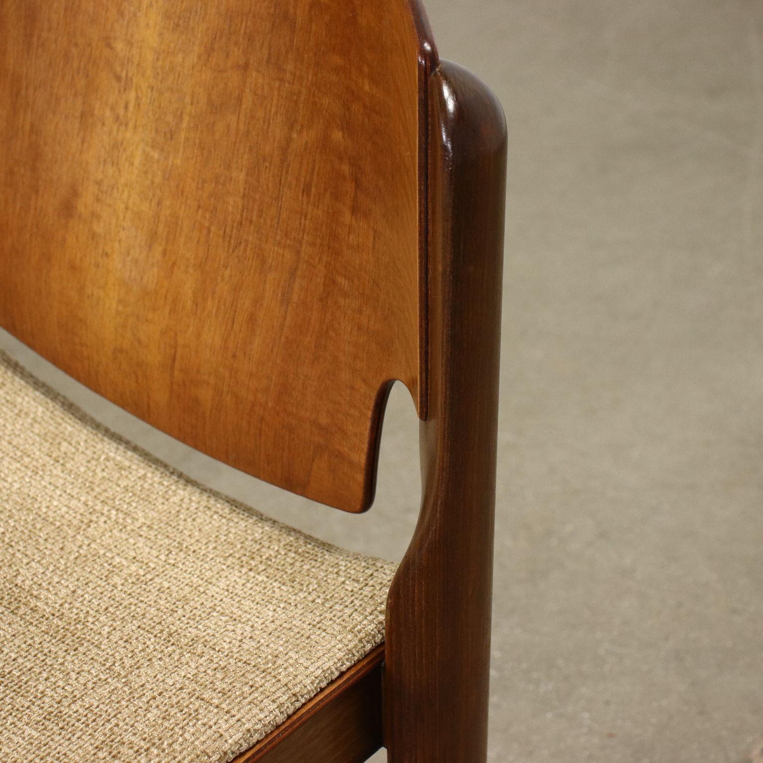 Group of 5 Chairs Cassina Plywood Fabric, Italy, 1960s In Excellent Condition In Milano, IT