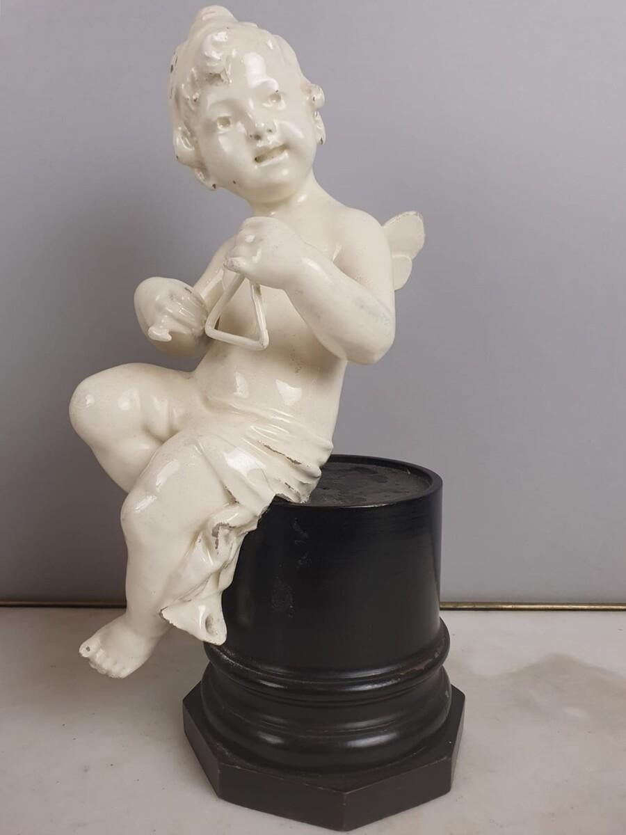 Group Of 5 Earthenware Musician Cherubs, Late 19th, Early 20th. For Sale 1