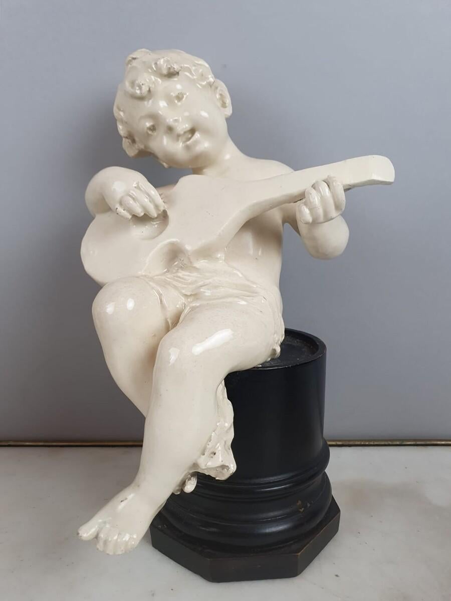 Group Of 5 Earthenware Musician Cherubs, Late 19th, Early 20th. For Sale 2