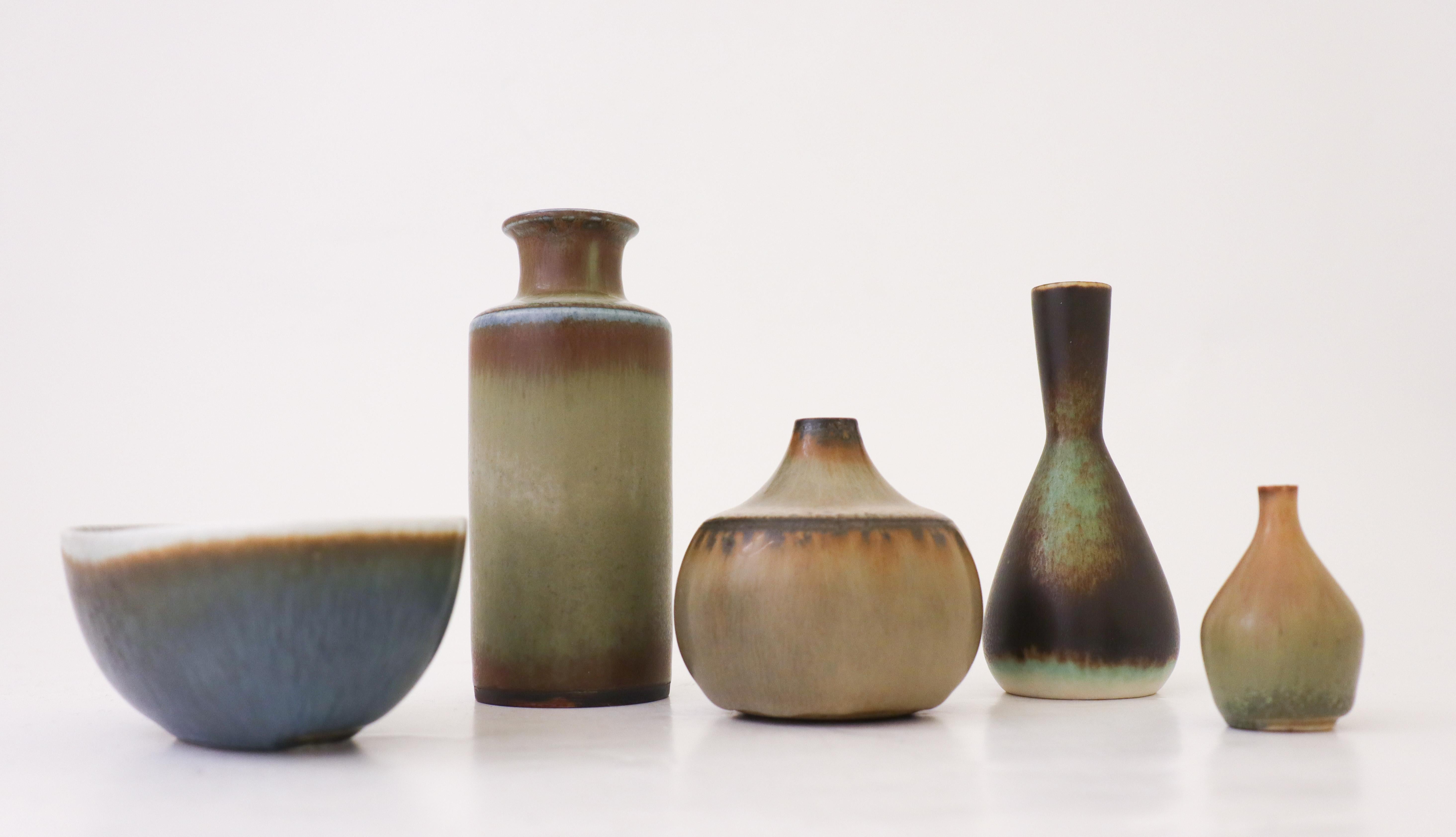 20th Century Group of 5 Pieces Ceramics, Rörstrand Carl-Harry Stålhane, Midcentury Vintage