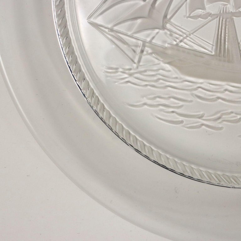Group of 5 Plates Lalique Crystal France XX Century For Sale at 1stDibs