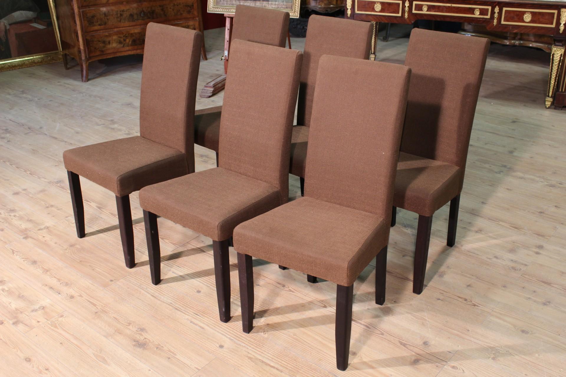 Group of 6 Chairs Covered in Fabric, 20th Century For Sale 1