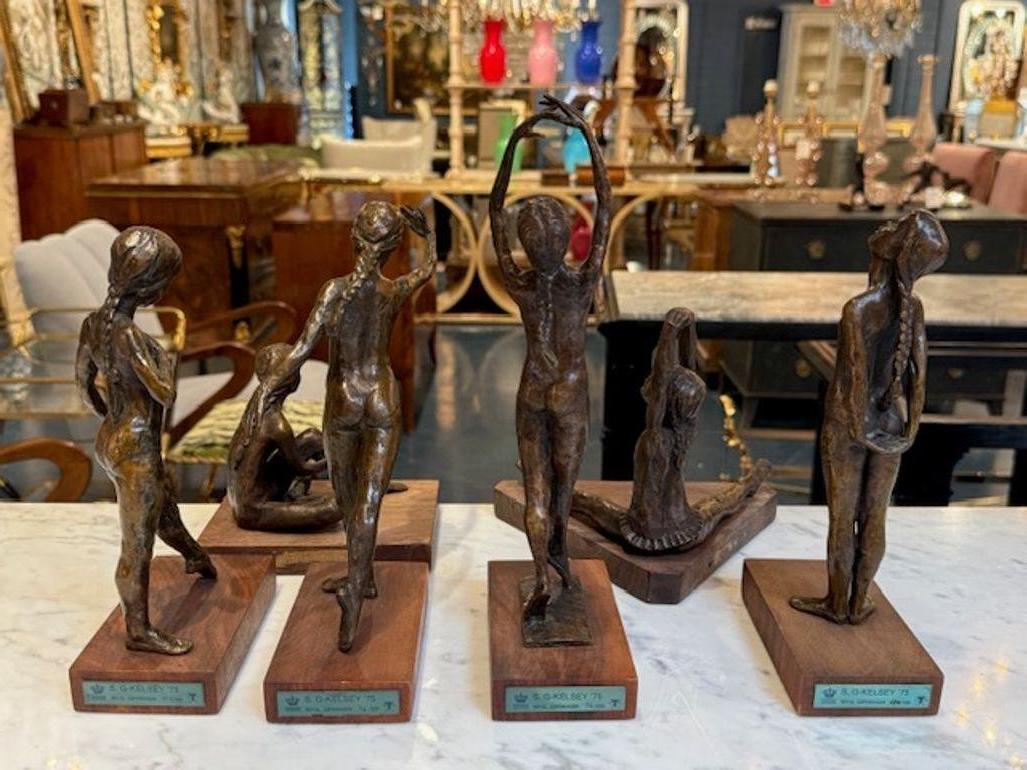 Gruppe von 6 Kopenhagen S.G. Kelsey Bronze Figuren (Ende des 20. Jahrhunderts) im Angebot