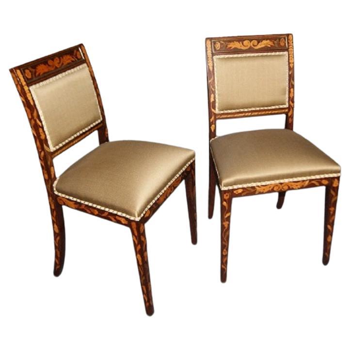 Group of 6 Dutch Mahogany Chairs Richly Inlaid For Sale