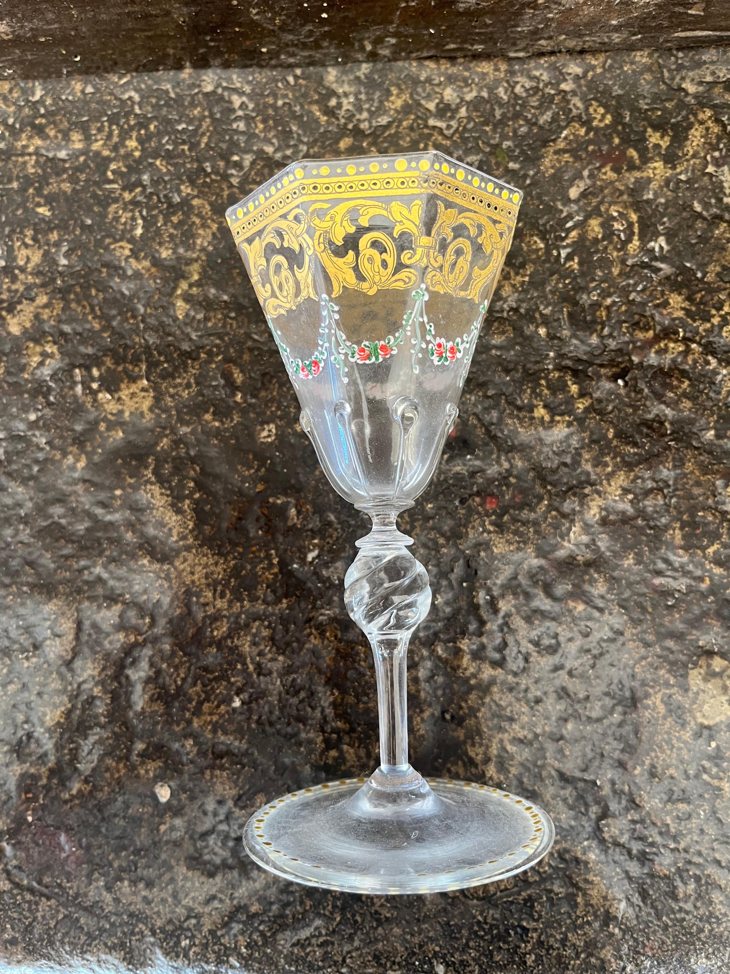 Early 20th Century Group of 6 hexagonal Murano glasses early 1900s For Sale