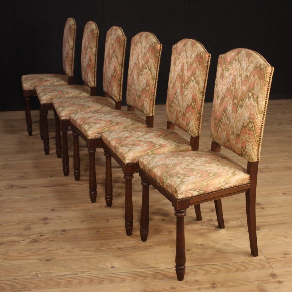 Group of 6 Italian Chairs in Beechwood For Sale 2