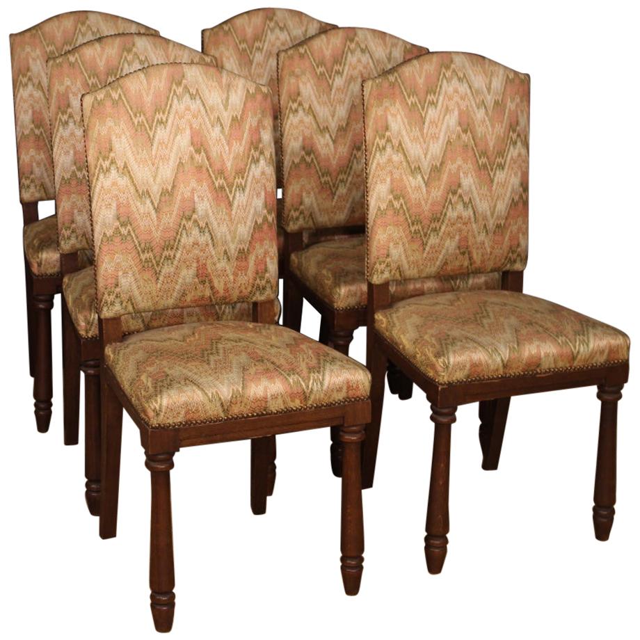 Group of 6 Italian Chairs in Beechwood For Sale