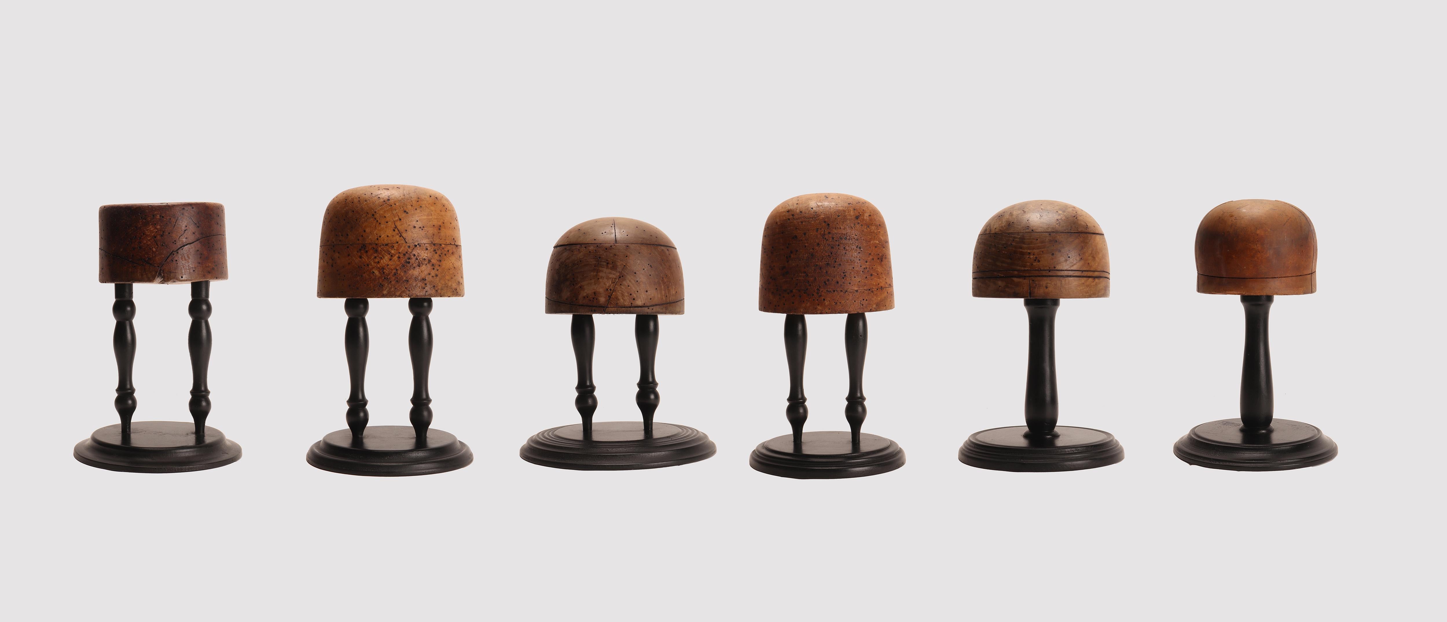 Group of 6 Milliner’s Wooden Molds, Italy 1890 15
