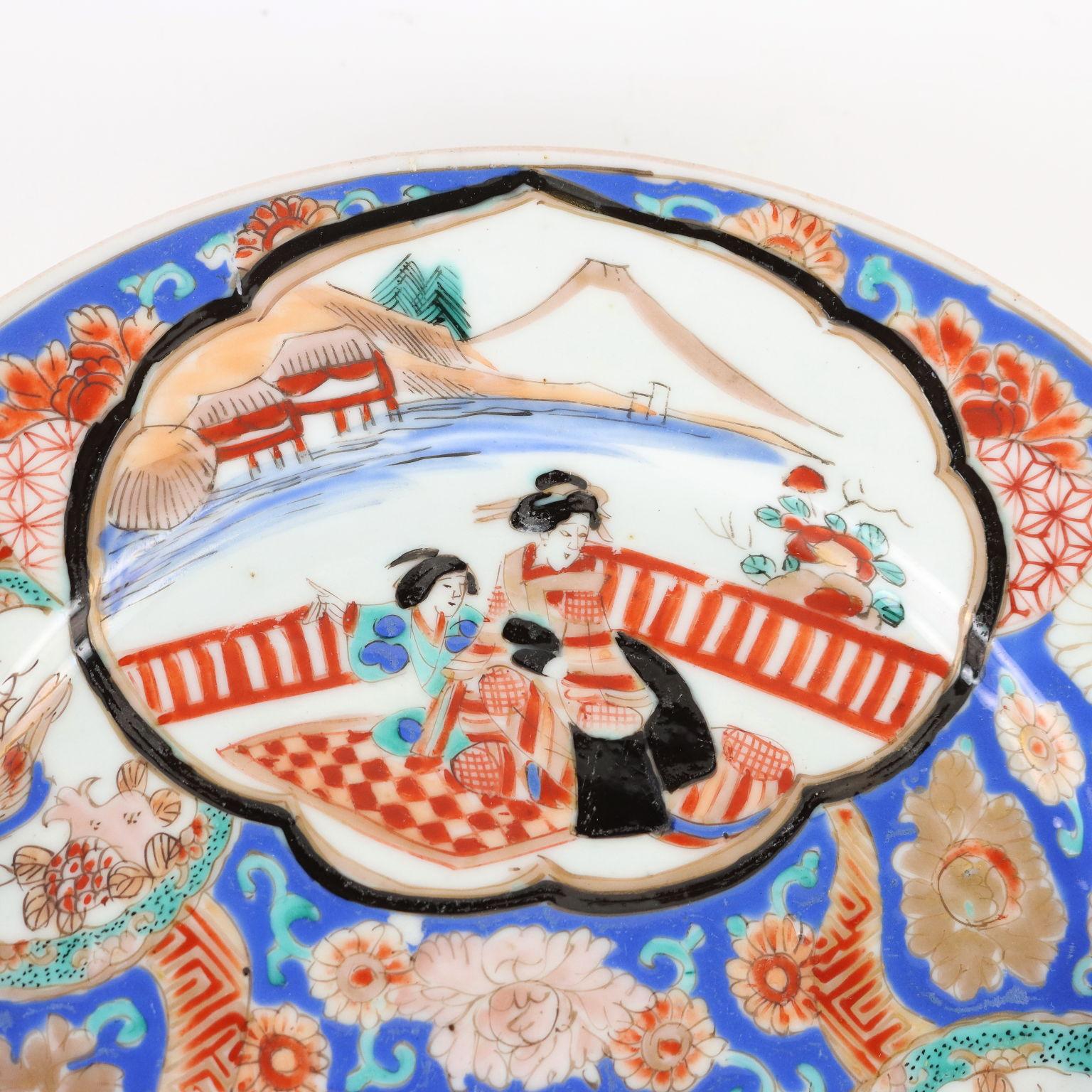 6er-Teller aus Porzellan Japan, 19.-20. Jahrhundert, Japan, Meiji-Ära (Meiji-Periode) im Angebot