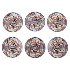 Antique Group of 6 Plates Porcelain Japan 19th-20th Century, Japan, Meiji Era
