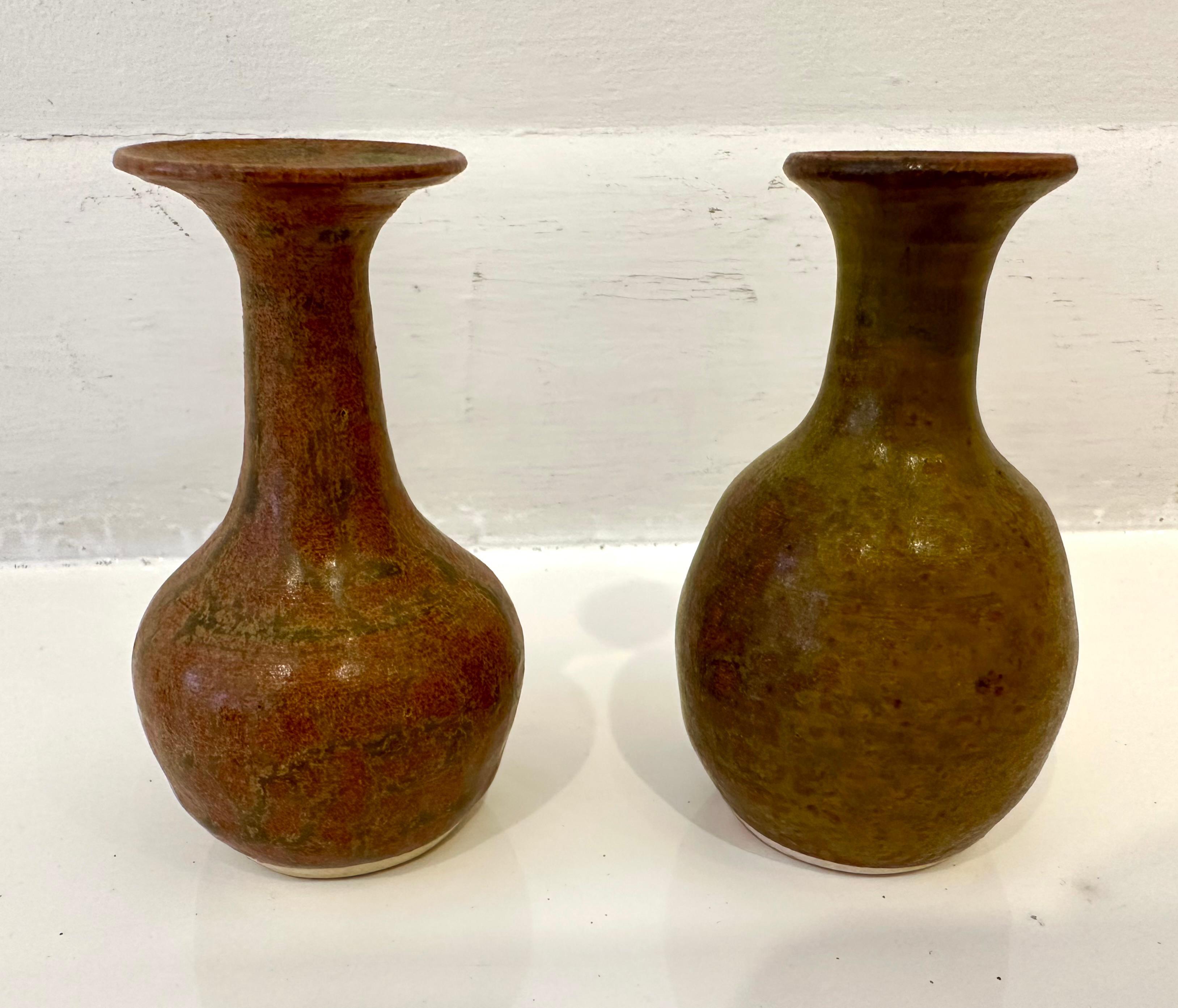 Glazed Group of 6 Stig Lindberg Studio Ceramic Cabinet Bowls and Vases For Sale