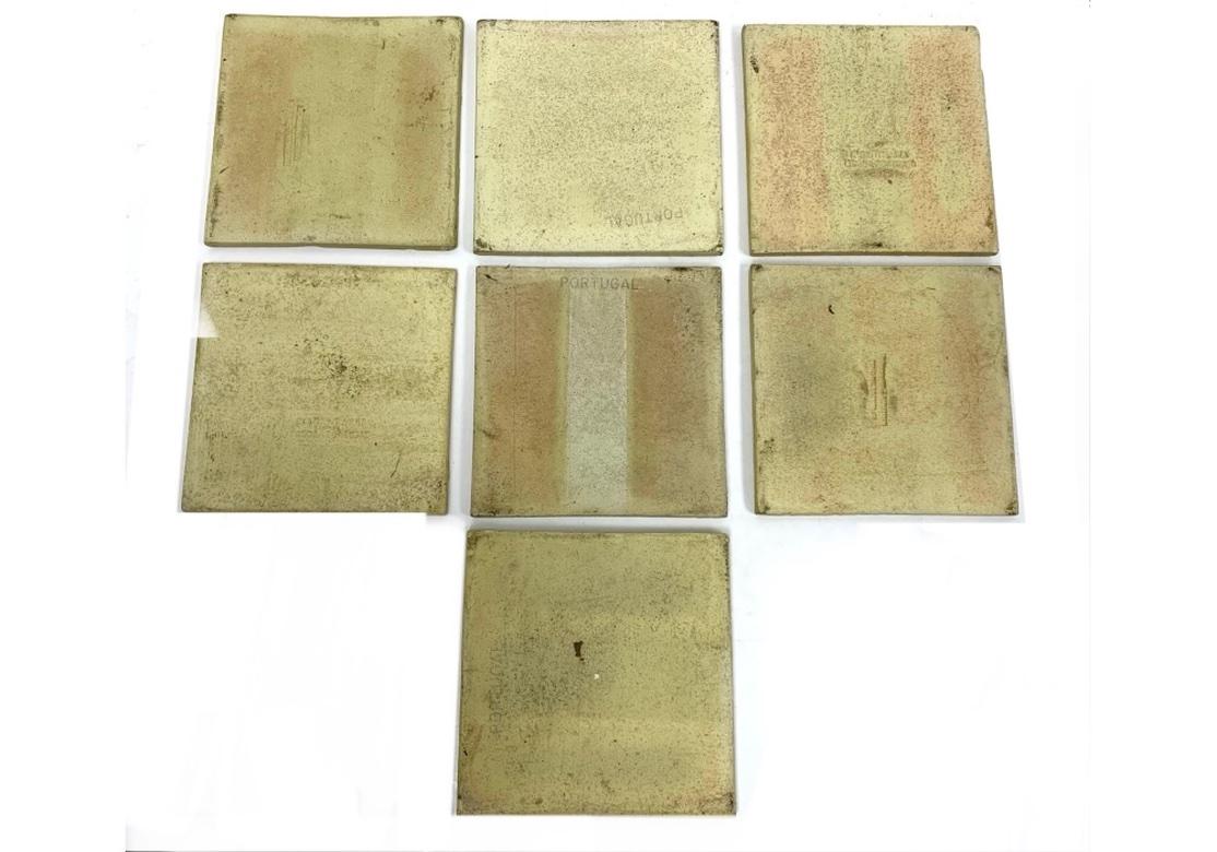Groupe de 7 carreaux peints à la main Sant' Anna en vente 3