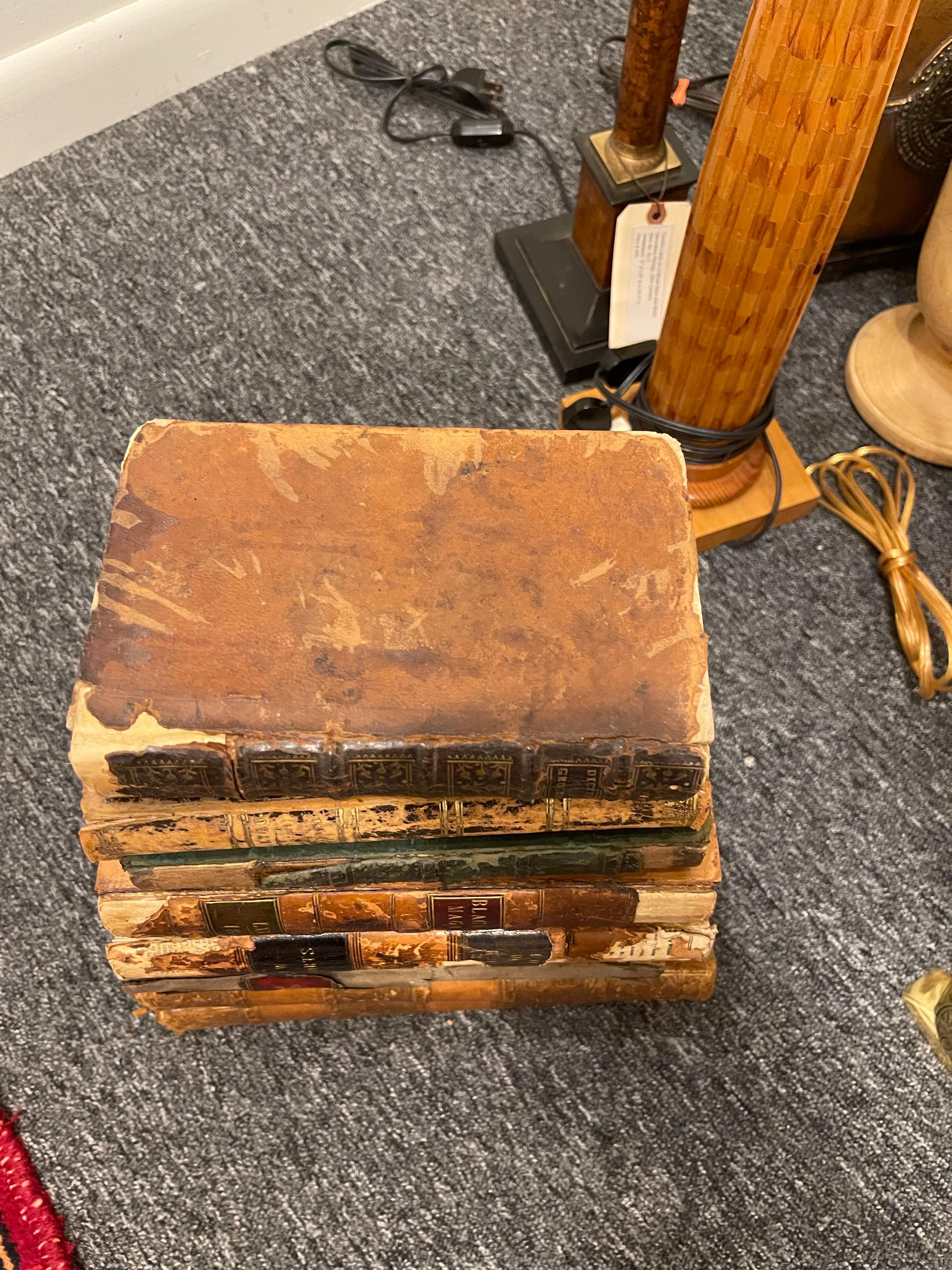 Group of 8 Antique Leather Bound Books, 19th Century In Good Condition For Sale In Savannah, GA