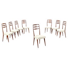 Group of 8 Chairs Mahogany, Italy, 1950s