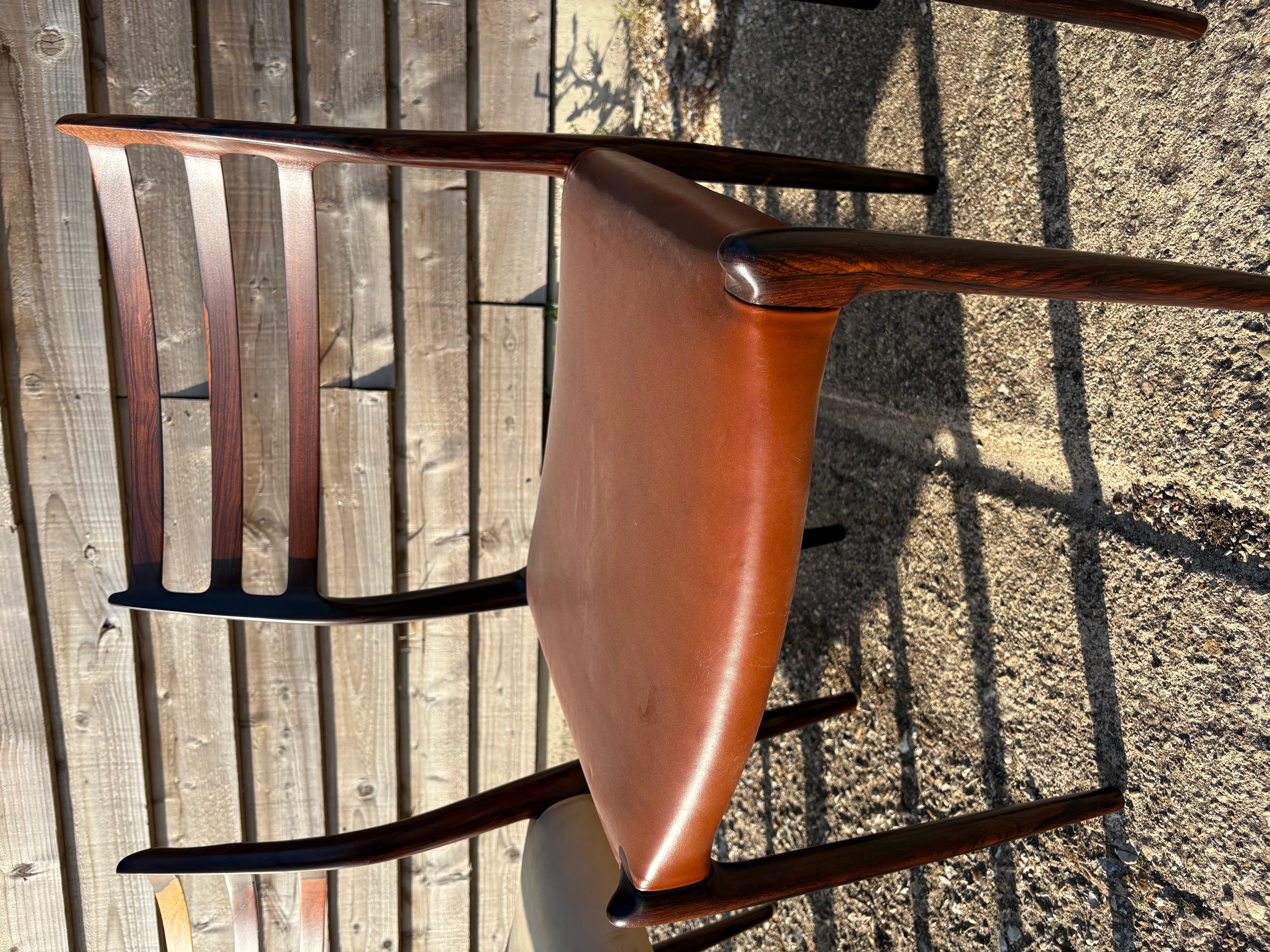 Hardwood Group of 8 Niels Otto Moller model 62 and model 78 chairs For Sale