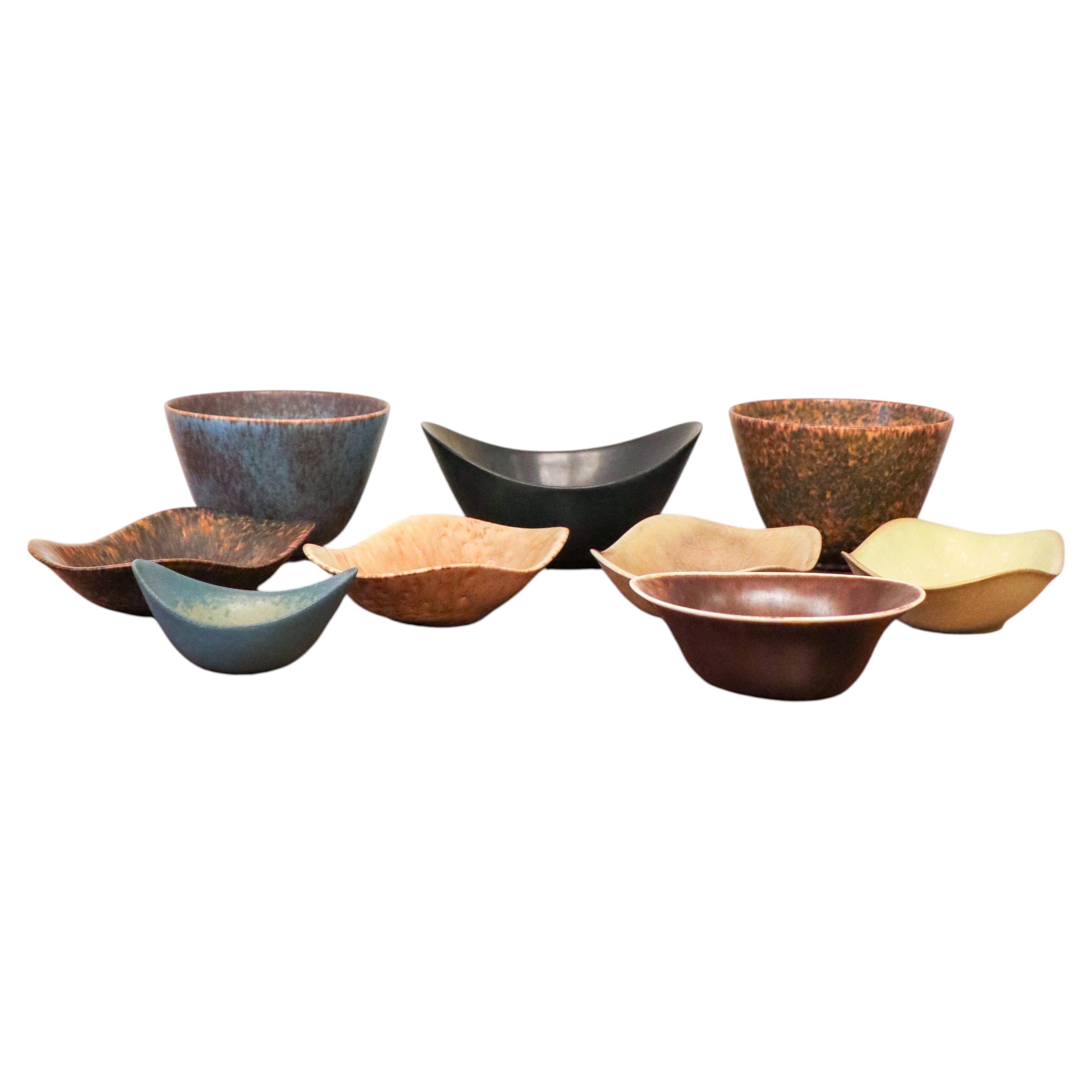Group of 9 Ceramic Bowls by Gunnar Nylund Rörstrand - Midcentury Modern