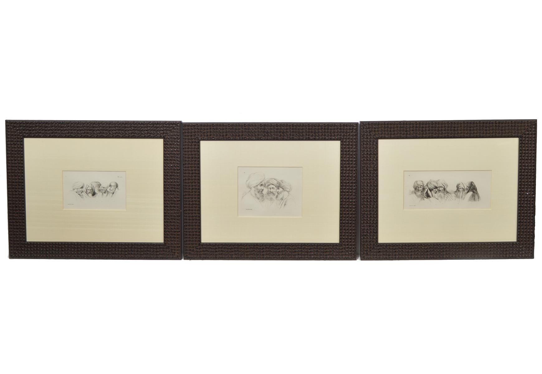 20th Century Group of 9 Framed Engraved Egyptology Book Plates by Vivant Denon, Early 20th C.