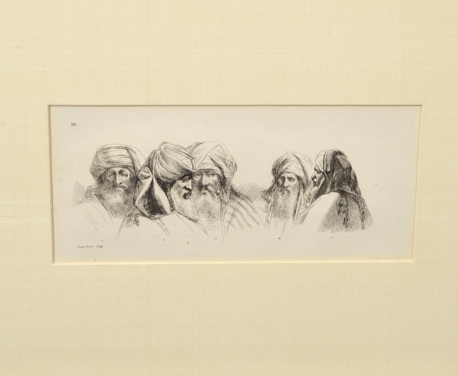 Group of 9 Framed Engraved Egyptology Book Plates by Vivant Denon, Early 20th C. 1
