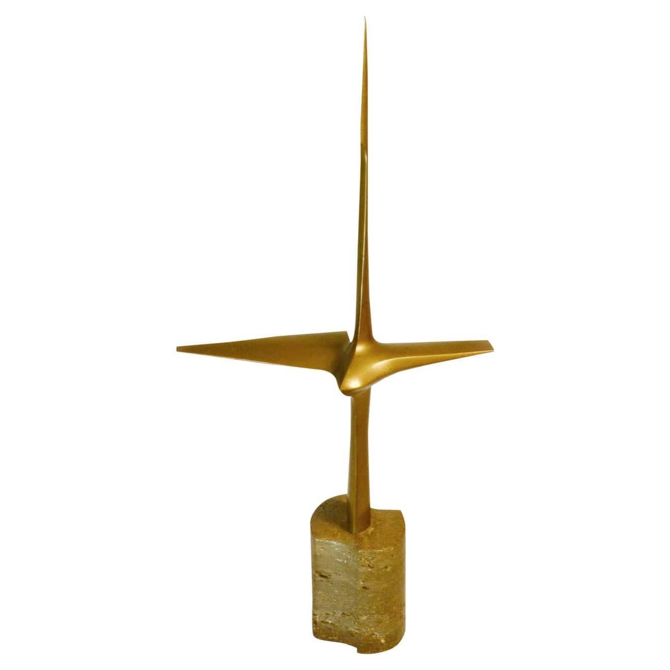 Mid-Century Modern Group of Abstract Aerodynamic 1970's Bronze Sculptures For Sale