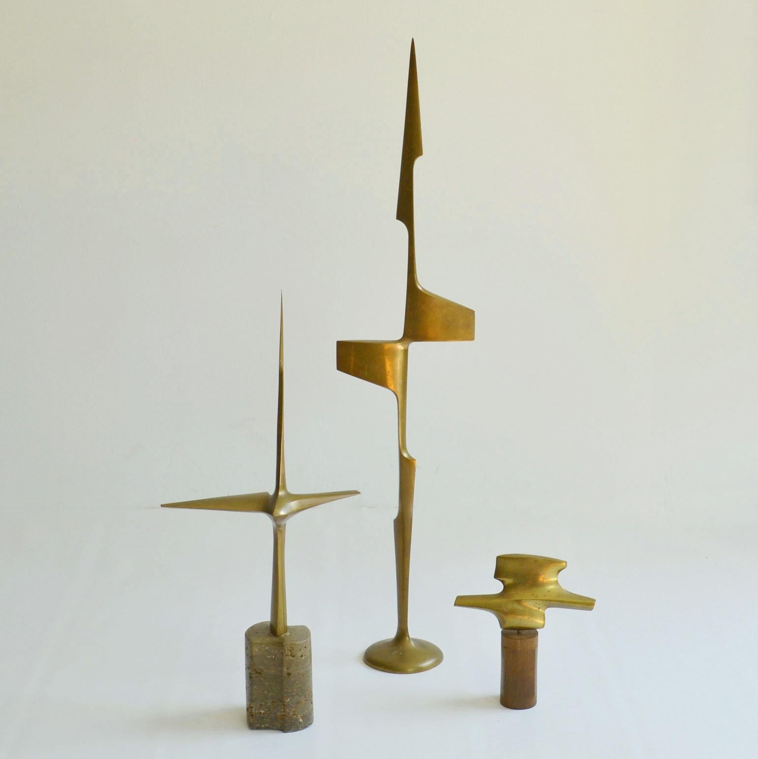 Group of Abstract Aerodynamic 1970's Bronze Sculptures In Excellent Condition For Sale In London, GB