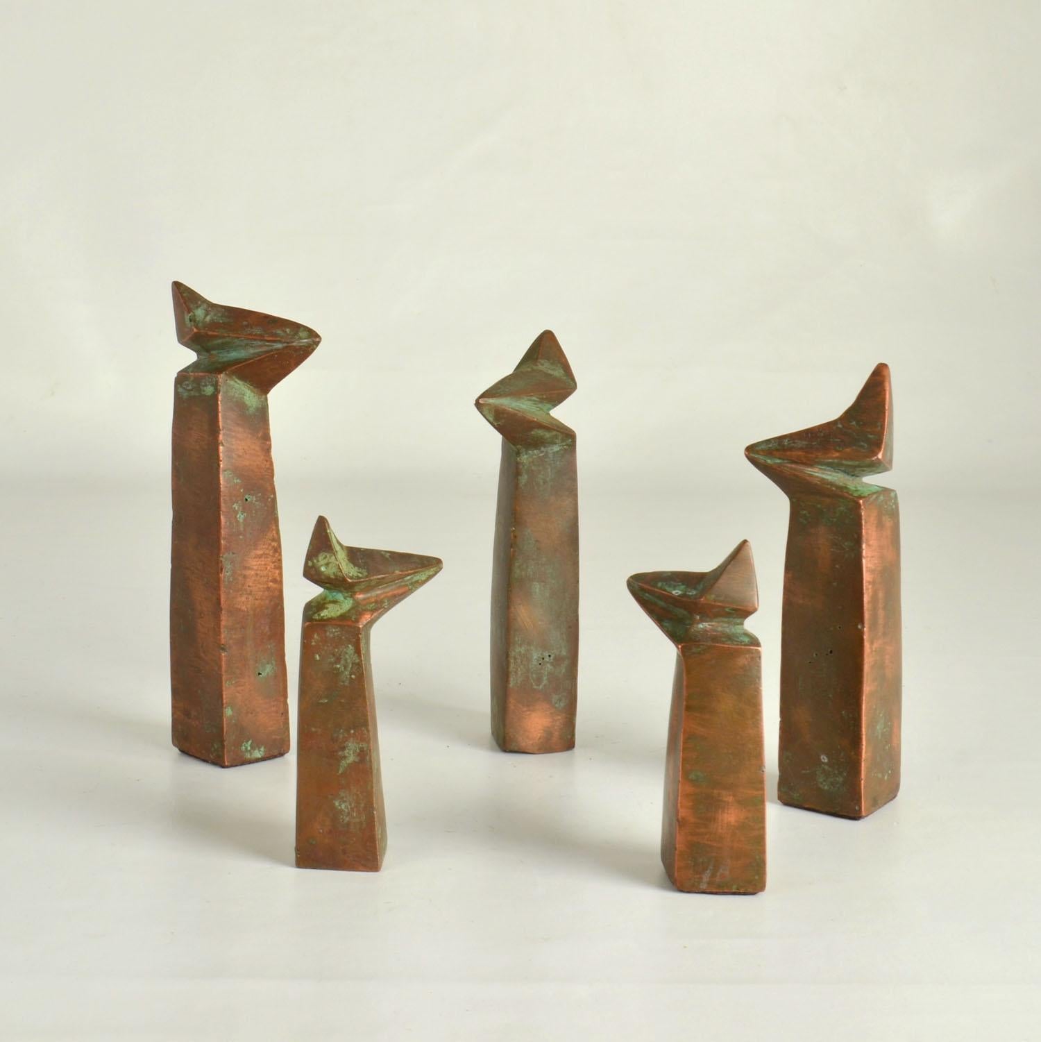 Mid-Century moderno Gruppo di sculture astratte in rame in vendita