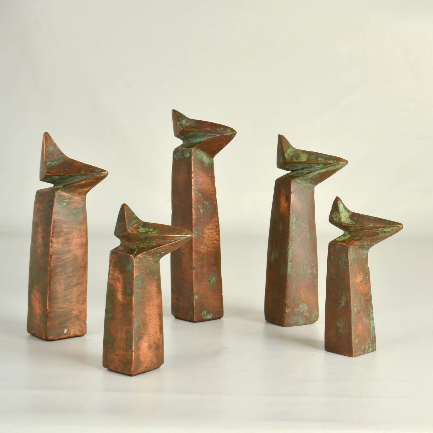 Tedesco Gruppo di sculture astratte in rame in vendita