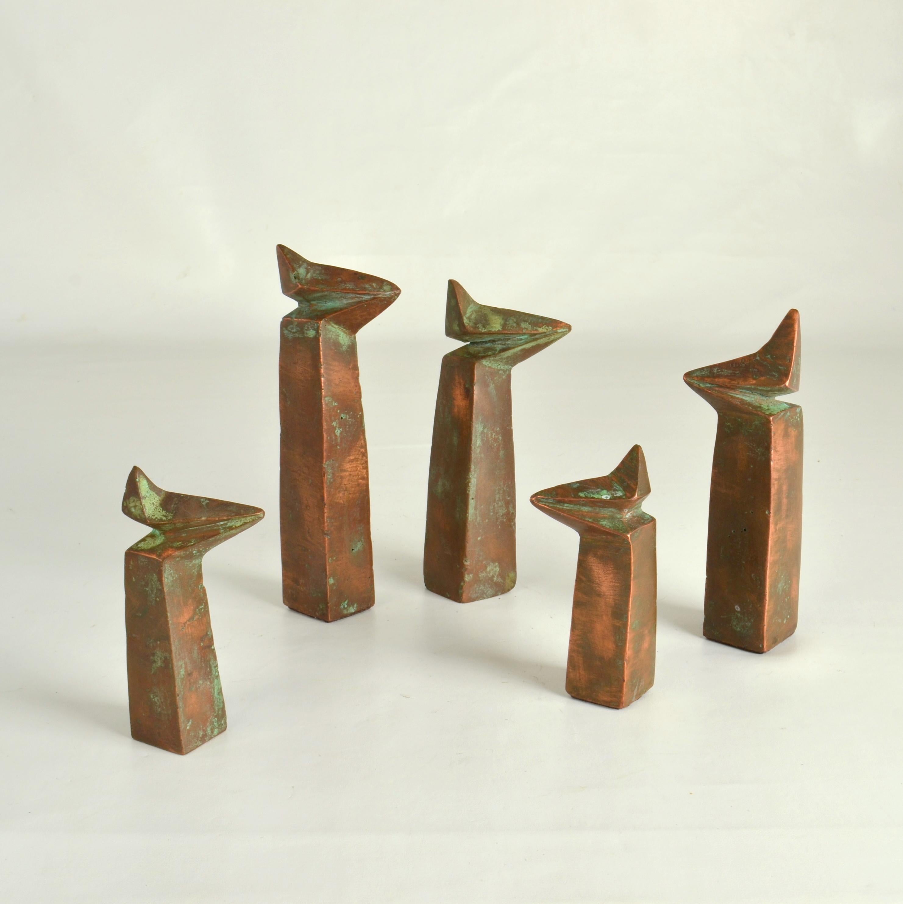 Fine XX secolo Gruppo di sculture astratte in rame in vendita