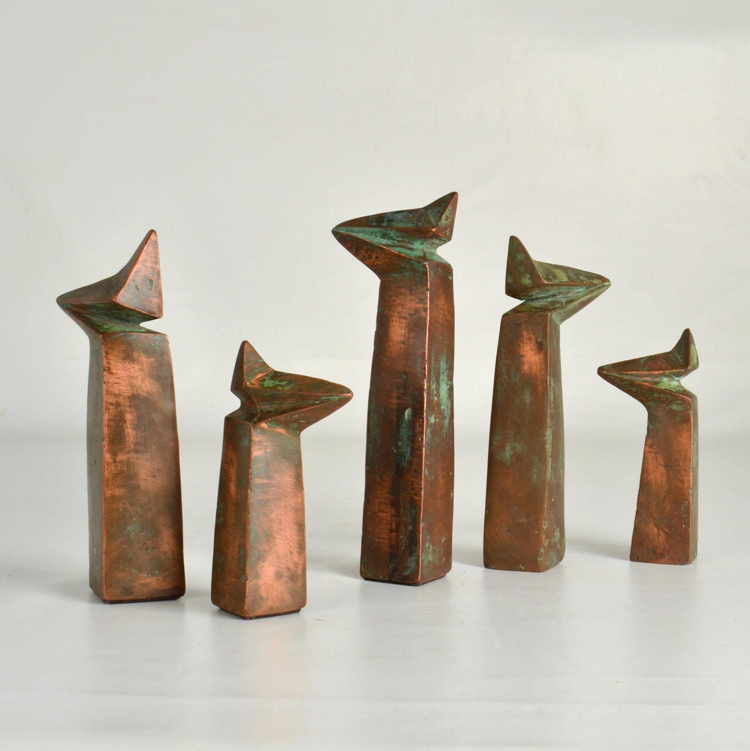 Gruppo di sculture astratte in rame in vendita 1