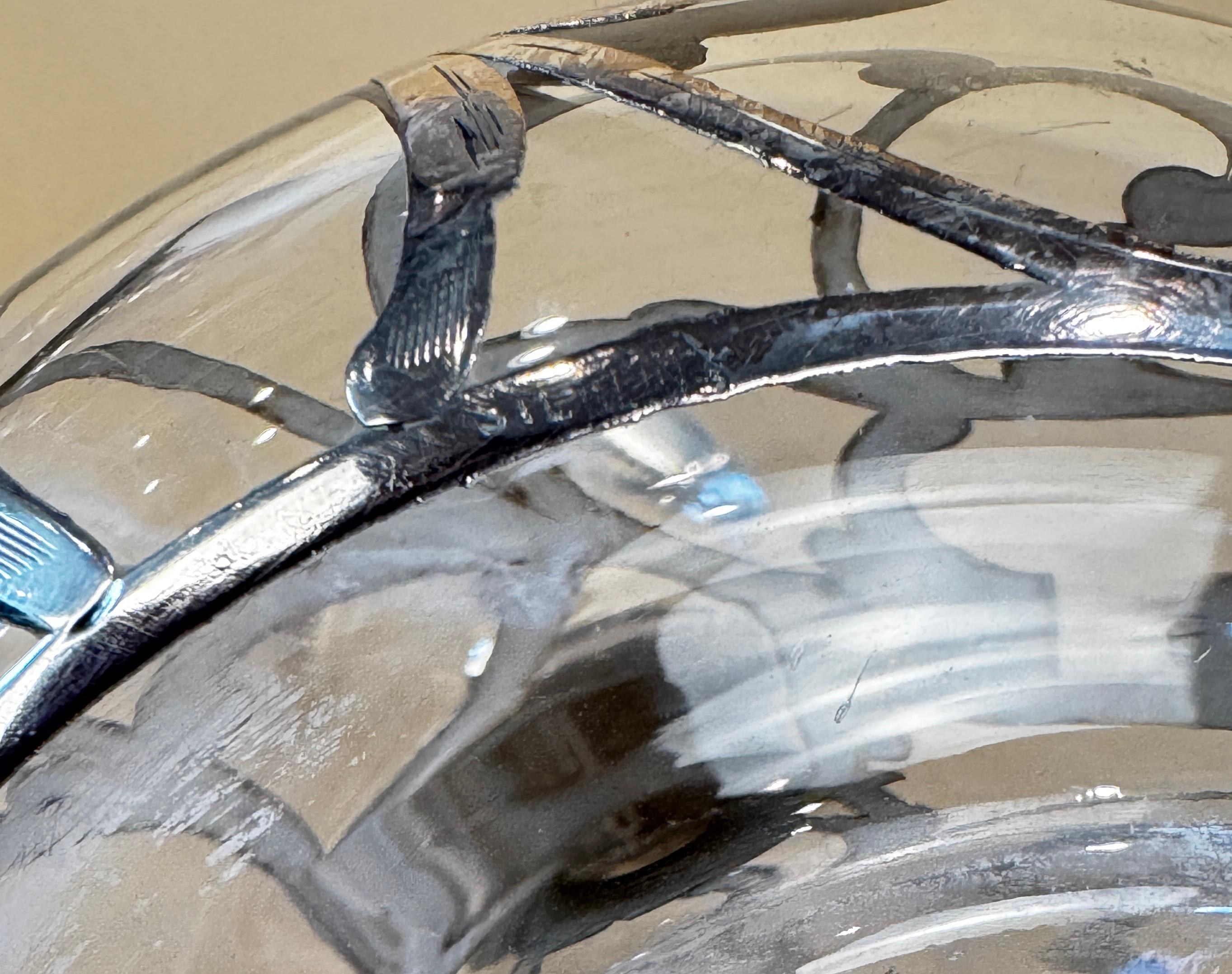Groupe de flacons de parfum anciens en argent sterling recouvert de verre en vente 3